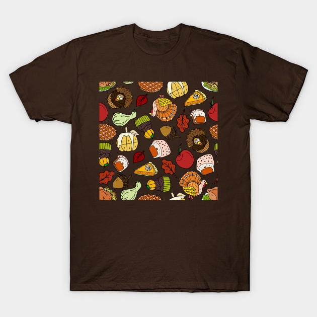 Thanksgiving Patterns T-Shirt by mrsmitful